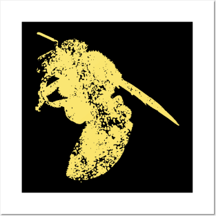 Distressed Yellow Honey Bee Posters and Art